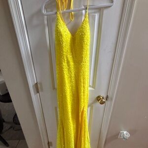 Yellow Sequin Gown